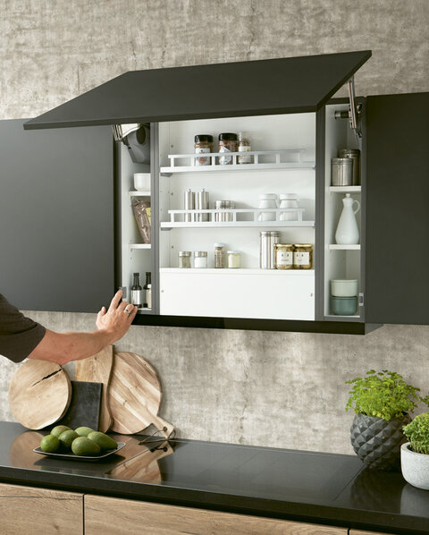 Intelligente Küchenschränke mit besonderen Öffnungs-Systemen