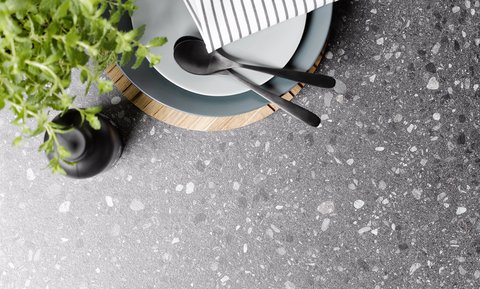 Grijze keuken werkblad in steen