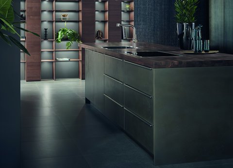 Trendy design keuken van Leicht Trendy design keuken in donkere kleurstelling van Leicht