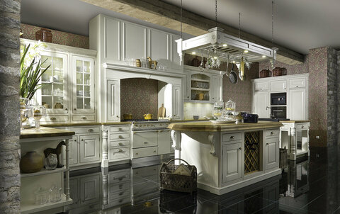 Engelse landelijke keuken in wit Statige, Engels landelijke keuken in wit